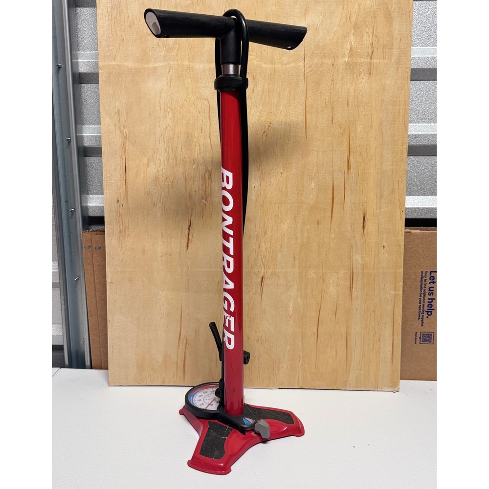 Bontrager Dual Charger Floor Pump Red High Pressure Volume Bike Setting - Picture 9 of 9